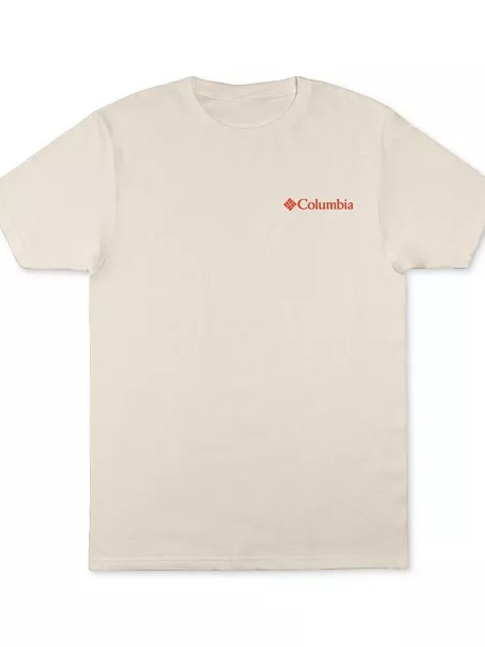 Columbia Cream Short-Sleeve Tee with Small Red Logo